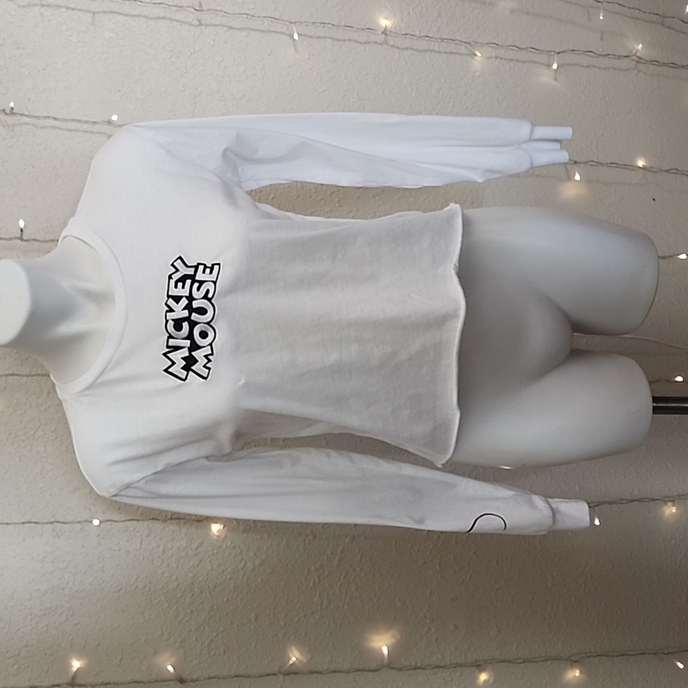 Disney White Mickey Mouse Long Sleeve Tee